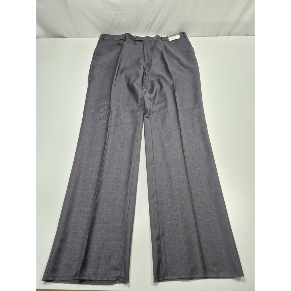 Prontomoda Suit Pants Mens 42x36 Charcoal Wool Super 140s Dress Unhemmed NWT